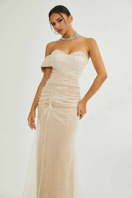 Sabine faux pearlembellished maxi dress