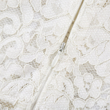 Sabrina Midi Dress White Crystal Embellished