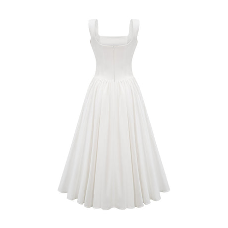 Sadie white pleated corset gown dress