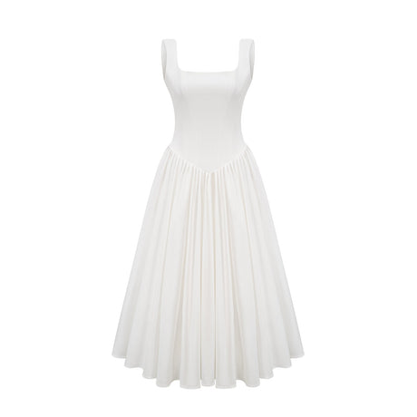Sadie white pleated corset gown dress