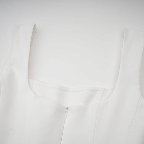 Sadie white pleated corset gown dress