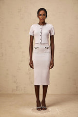 Sage Top & Skirt Set Beaded Knit & - Purple Embellished Matching Outfit