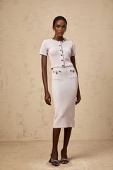 Sage Top & Skirt Set Beaded Knit & - Purple Embellished Matching Outfit