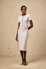 Sage Top & Skirt Set Beaded Knit & - Purple Embellished Matching Outfit