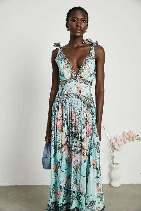 Saira tieshoulder midi dress