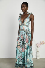 Saira tieshoulder midi dress
