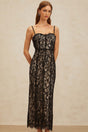 Samantha Maxi Dress - Black Lace Sweetheart Adjustable Spaghetti Straps