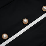 Samantha Maxi Dress Black Open - Back Faux - Pearl Detail