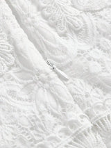 Samantha Midi Dress - Round Neck - Wedding - Flared Hem - High Waist - Elegant Style