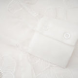 Sandra Shirt Sandra White Crystal Embellished Sheer Shirt
