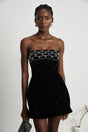Sandrine crystalembellished velvet mini dress
