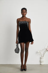 Sandrine crystalembellished velvet mini dress