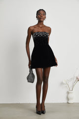 Sandrine crystalembellished velvet mini dress