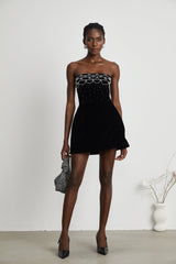 Sandrine crystalembellished velvet mini dress