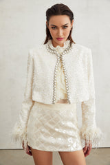 Sandrine fauxpearl embellished jacket
