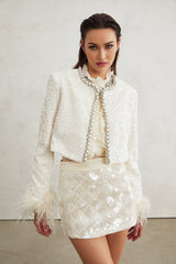 Sandrine fauxpearl embellished jacket