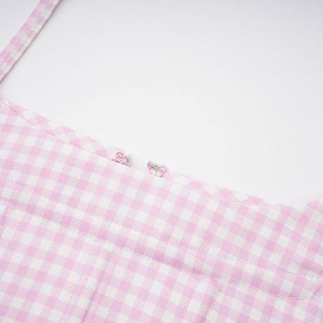 Sandrine ginghamcheck top  skirt matching set