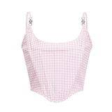 Sandrine ginghamcheck top  skirt matching set
