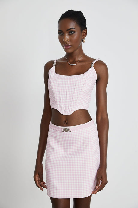 Sandrine ginghamcheck top  skirt matching set