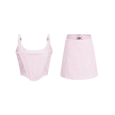 Sandrine ginghamcheck top  skirt matching set
