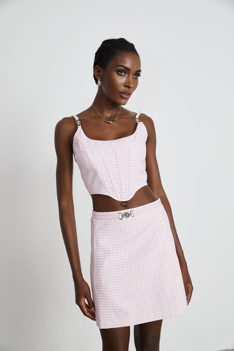 Sandrine ginghamcheck top  skirt matching set
