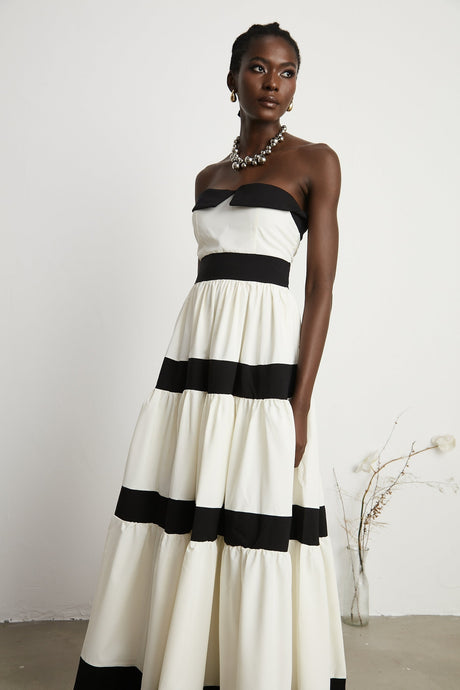 Sandrine pleated bowembellished maxi dress
