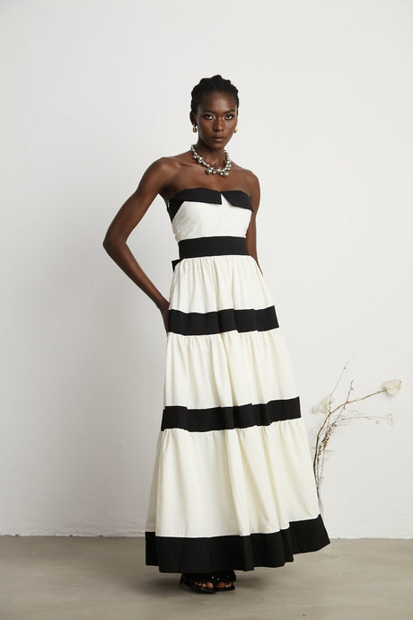 Sandrine pleated bowembellished maxi dress