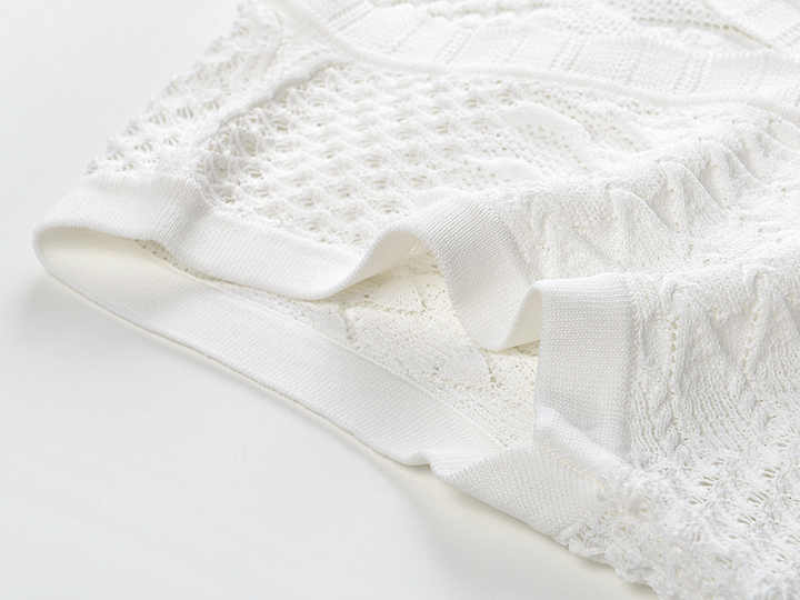 Santa Dress - A - Line Silhouette With Button Front - Textured Knit Pattern - Relaxed Fit - Pockets and Scalloped Neckline