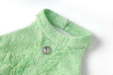 Santa Dress - Fitted Halter Neck Silhouette - Textured Fabric With Embellishments - Tailored Fit - Rhinestone Accents & Button Closure