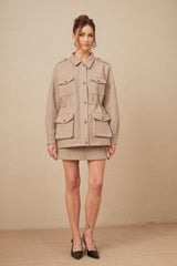 Santa Jacket & Culottes Khaki Twill Set