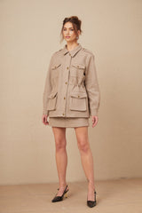 Santa Jacket & Culottes Khaki Twill Set