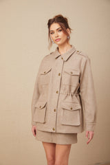 Santa Jacket & Culottes Khaki Twill Set