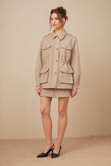 Santa Jacket & Culottes Khaki Twill Set