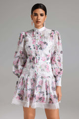 Santa Pink Floral Lace Dress