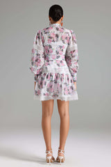 Santa Pink Floral Lace Dress