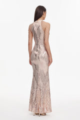 Sara Pink Sequin Maxi Dress for Special Occasions