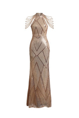 Sara Pink Sequin Maxi Dress