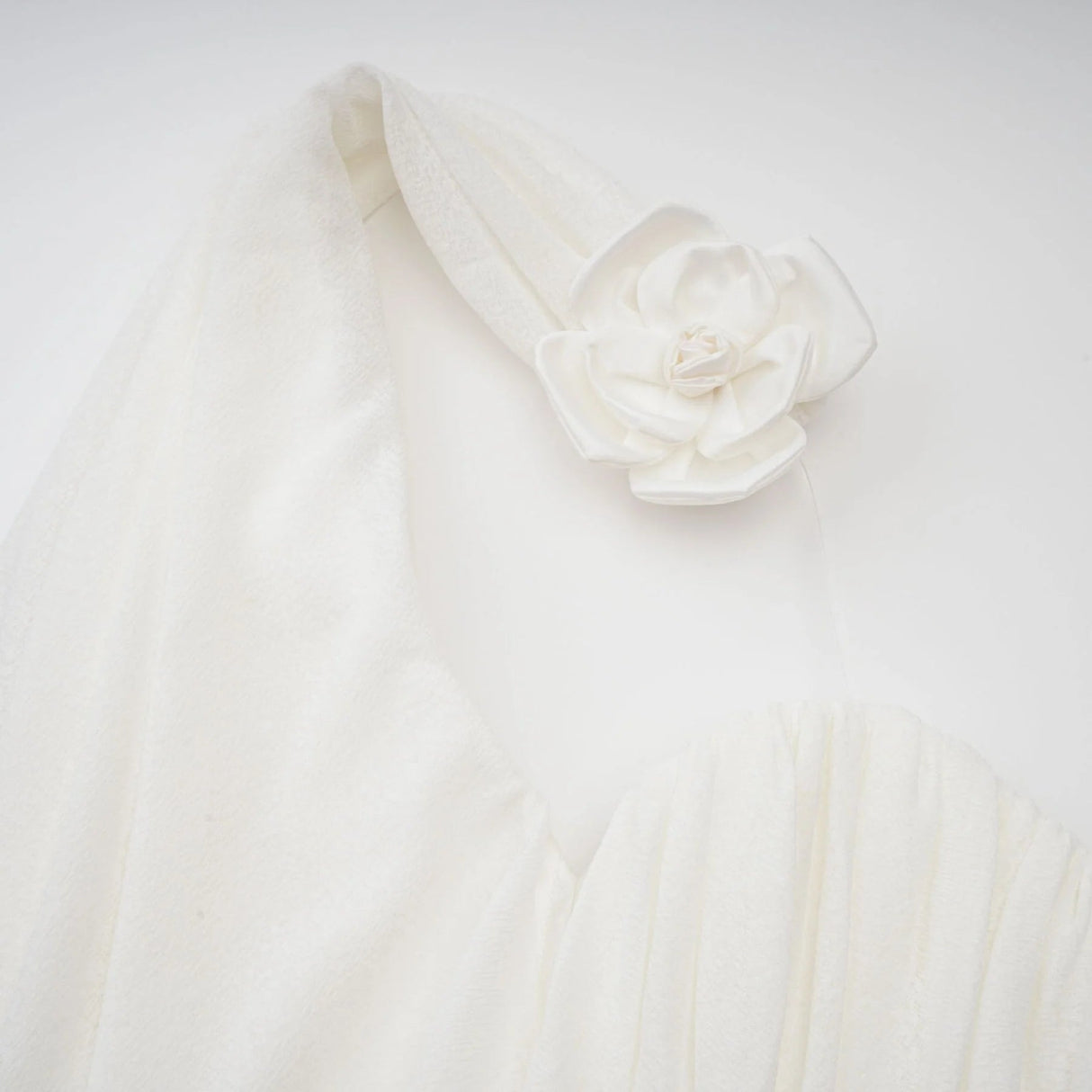 Sarah Top White Floral - Appliqu Halter - neck
