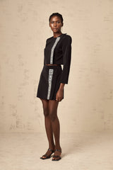 Savanna Skirt & Top Set Black Crystal Embellished Matching Outfit