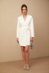 Savannah Blazer Crystal Embellished Asymmetric Dress