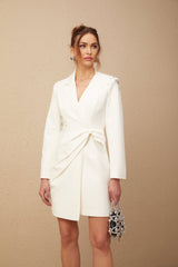Savannah Blazer Crystal Embellished Asymmetric Dress