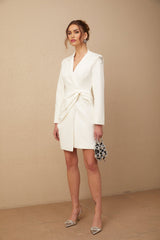 Savannah Blazer Crystal Embellished Asymmetric Dress