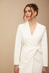Savannah Blazer Crystal Embellished Asymmetric Dress