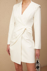 Savannah Blazer Crystal Embellished Asymmetric Dress