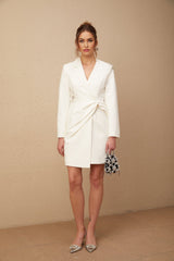 Savannah Blazer Crystal Embellished Asymmetric Dress