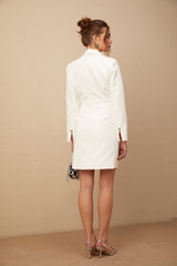 Savannah Blazer Crystal Embellished Asymmetric Dress