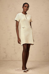 Selena Mini Dress with Ruffled Trim and Front Pockets
