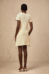 Selena Mini Dress with Ruffled Trim and Front Pockets