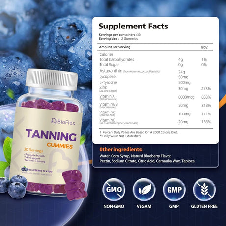 Self Tanning Gummies – Lycopene & Astaxanthin Beauty Gummies for Women
