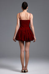 Serafina Red Velvet Sequin Mini Dress